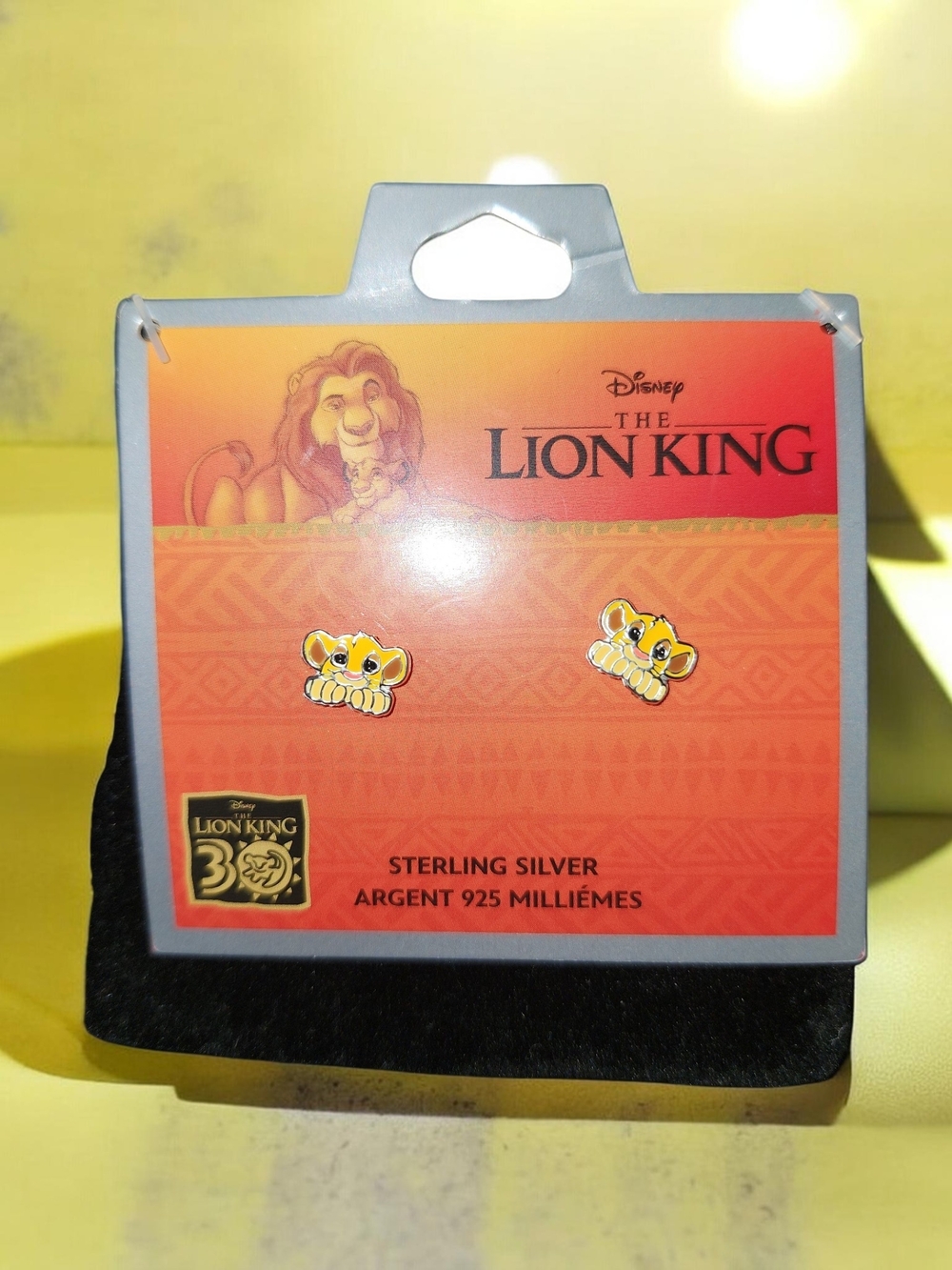 Disney The Lion King Simba Enamel Stud Earrings - Yellow & Silver